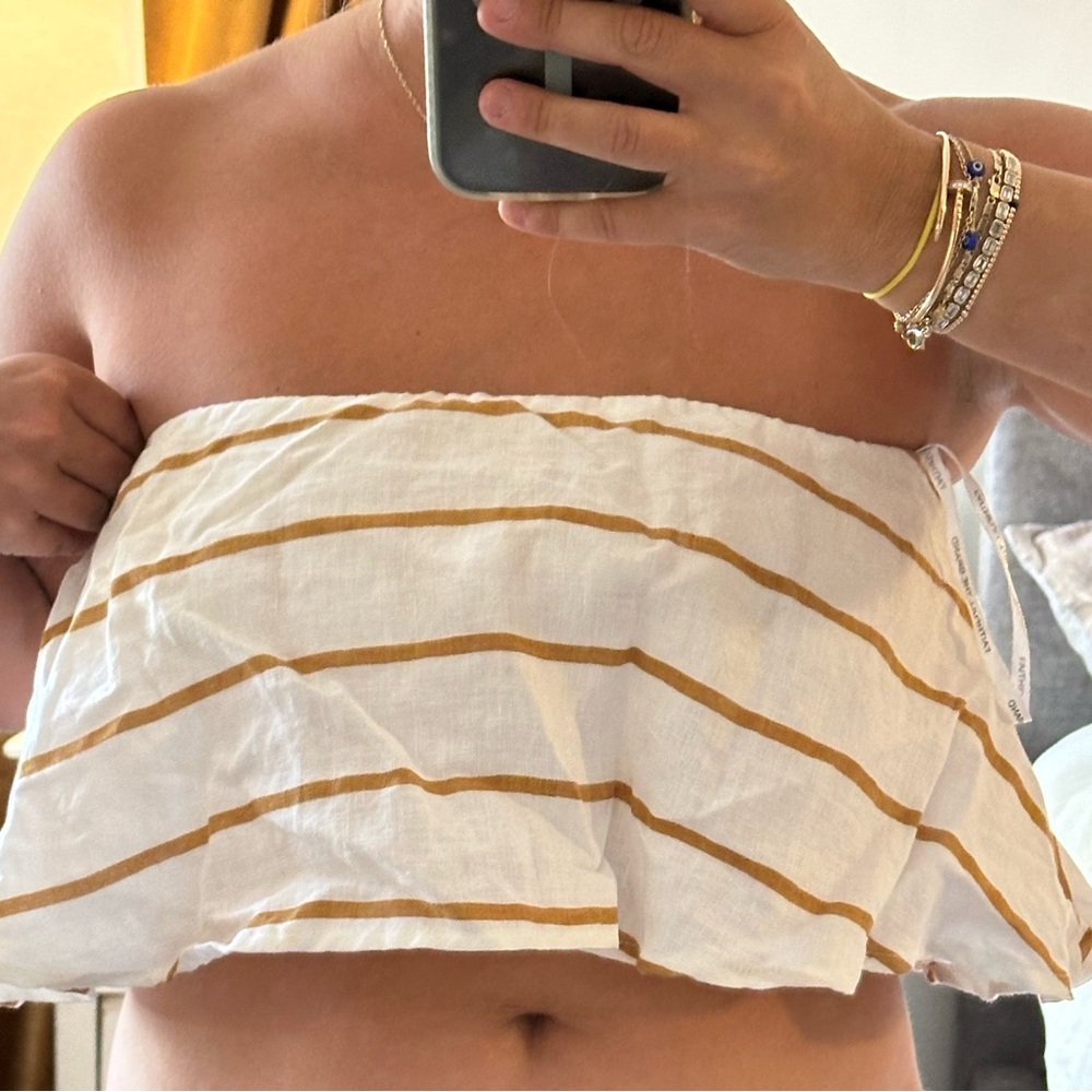 Faithfull The Brand Solana Mala striped linen top